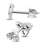 Tiny Celtic Trinity Knot Stud Silver Earrings, ep259
